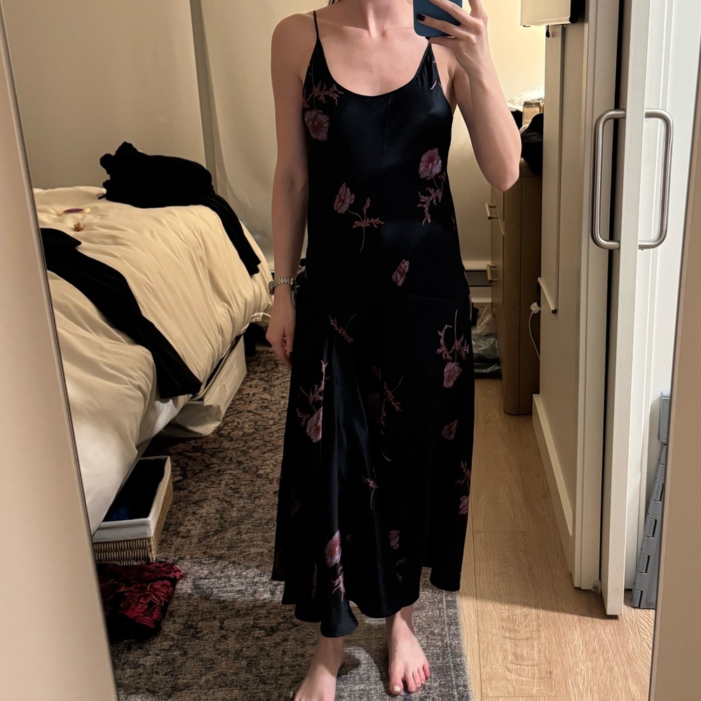 TRYB Floral Black Slip Dress